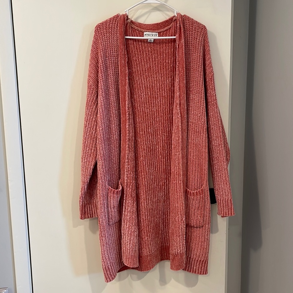Ava and Viv super soft pink cardigan with front pockets size 2X